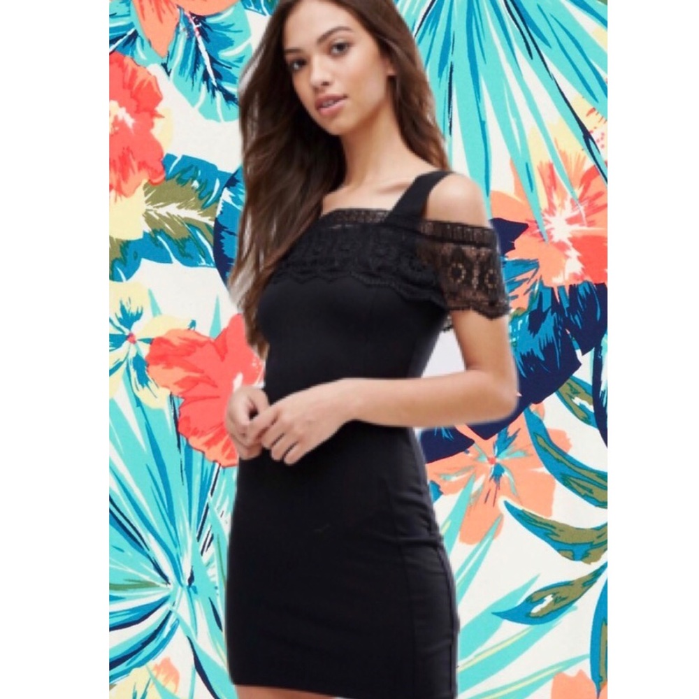 French Connection Petra Lace Bardot Bodycon Dress